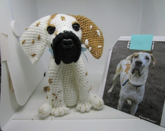 Crochet Great Dane, Caramel and White, Stuffed Dane, Great Dane Dog, Custom Great Dane, Pet Memorial, Dog Memorial, Pet Remembrance, Dane