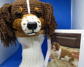 Funda para palo de golf con diseño de perro salchicha tejida a crochet, regalo para amantes de los perros.