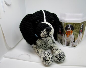 Perro Spaniel Inglés de ganchillo personalizado, Memorial para mascotas