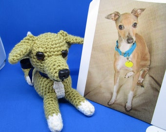 Custom Italian Greyhound, Crochet Dog, Custom Dog, Pet Memorial, Dog Memorial, Pet Remembrance, Crochet Italian Greyhound, Stuffed Dog