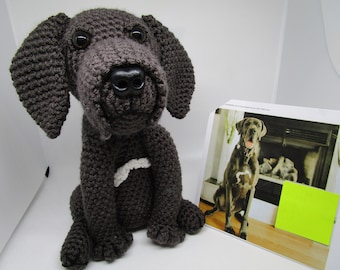 Memorial de perro Gran Danés de ganchillo personalizado, regalo para recordar a una mascota que ha perdido a su mascota.