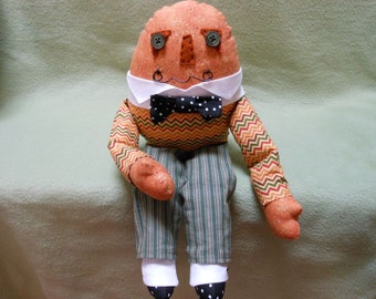 Handmade Humpty Dumpty Doll, Fall Colors, Autumn Home Decor