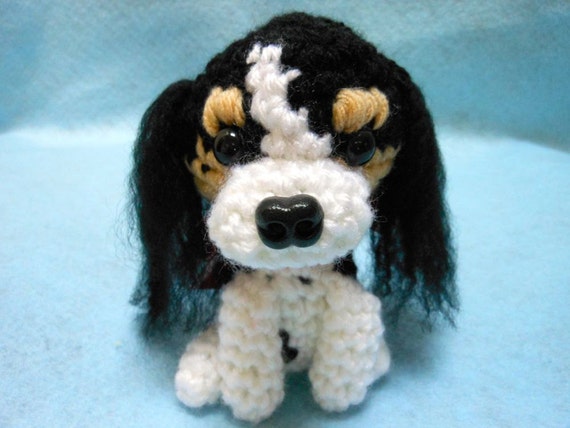 tri color cavalier king charles spaniel stuffed animal