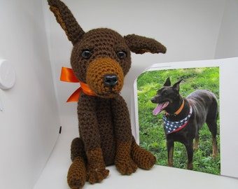 Custom Crochet Doberman, Look Like Owner's Dog, Custom Dog, Custom Doberman, Pet Memorial, Dog Memorial, Pet Remembrance, Stuffed Dog
