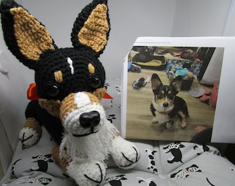Perro Corgi personalizado, Corgi de ganchillo, Corgi personalizado, Perro de ganchillo personalizado, Corgi de ganchillo personalizado, Corgi relleno, Perro Corgi, Perro personalizado, Perro de ganchillo