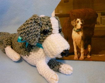 Custom Crochet Merle Great Dane, Made to Look Like Owner's Dog, Canine, Stuffed Dog, Crochet Dog, Pet Memorial, Pet Remembrance, Look Alike