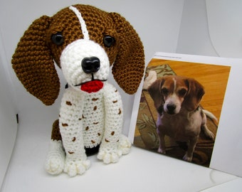 Custom Beagle Crochet Dog, Made to Look Like Owner's, Beagle, Custom Dog, Pet Remembrance, Dog Memorial, Custom Crochet Dog, Stuffed Dog
