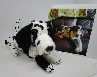 Custom Crochet Harlequin Great Dane, Look Like Owner's, Stuffed Dog, Great Dane, Custom Dog, Custom Crochet Dog, Pet Memorial, Custom Dane