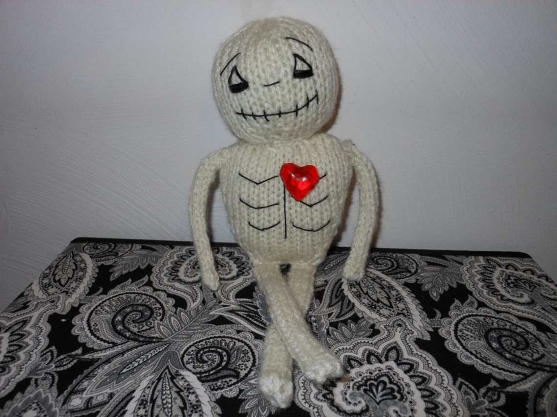 Halloween Skeleton Hand Knitted Doll Skeleton With a Big Etsy