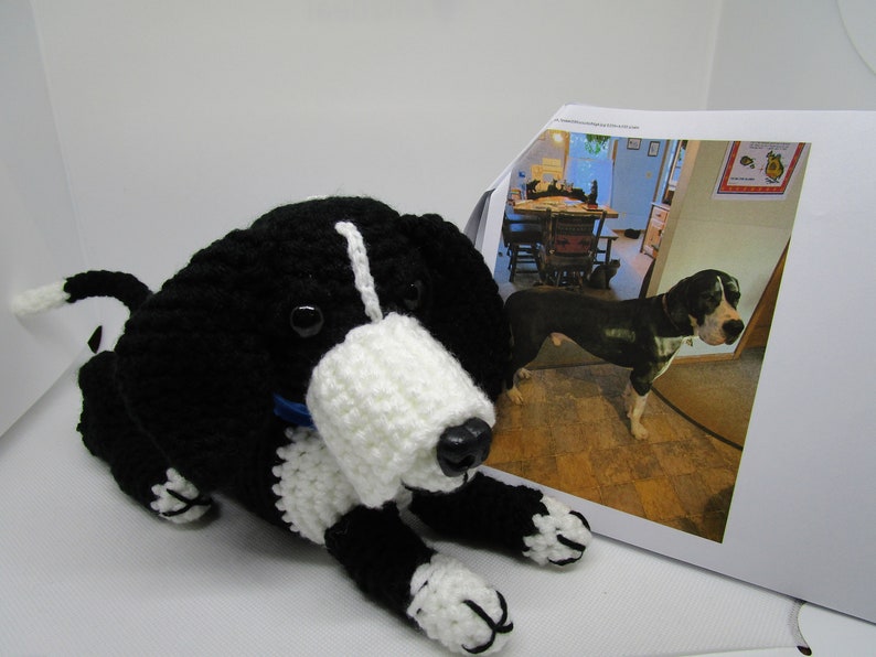 Black and White Dane Crochet Dog Custom 