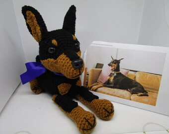 Custom Made Doberman, Doberman Dog, Crochet Doberman, Custom Dog, Custom Crochet Dog, Stuffed Dog, Crochet Dog, Pet Memorial, Dog Memorial