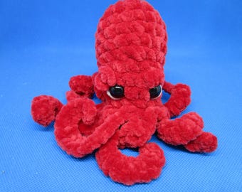 Pulpo rojo, pulpo de ganchillo, ganchillo de chenilla, criatura marina, criatura marina de ganchillo, ocho patas, criatura del océano