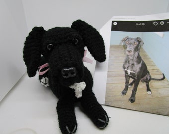Black Great Dane, Crochet Dog, Custom Great Dane, Custom Crochet Dane, Stuffed Dog, Pet Memorial, Dog Memorial, Pet Remembrance, Great Dane
