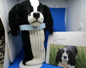 Funda de ganchillo personalizada para palos de golf con diseño de spaniel, accesorio para perros