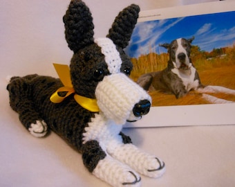 Custom Crochet Mantle Great Dane, Made to Look Like Owner's Dog, Stuffed Dog, Canine, Pet Memorial, Custom Dog, Pet Remembrance, Crochet Dog