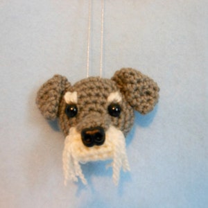 Schnauzer Crochet Dog Ornament, Ornamento di Natale, Albero di Natale, Cane Schnauzer, Cane all'uncinetto, Vacanze, Decorazione per la casa, Decorazione natalizia