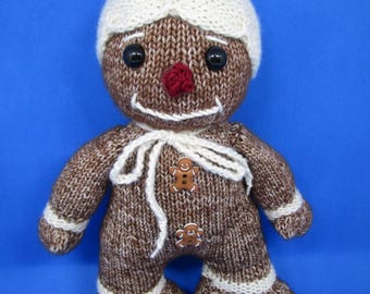 Muñeca de jengibre tejida a mano, decoración navideña