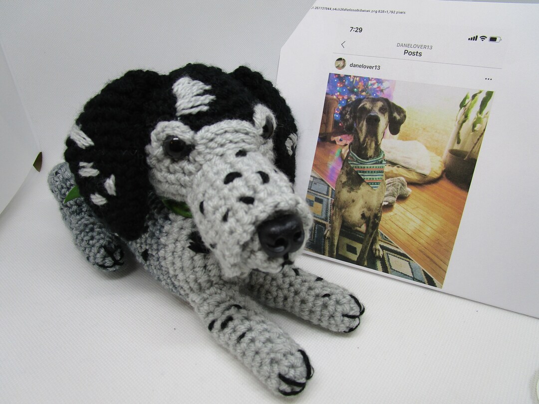Custom Merle Great Dane Crochet Great Dane Crochet Dane Etsy