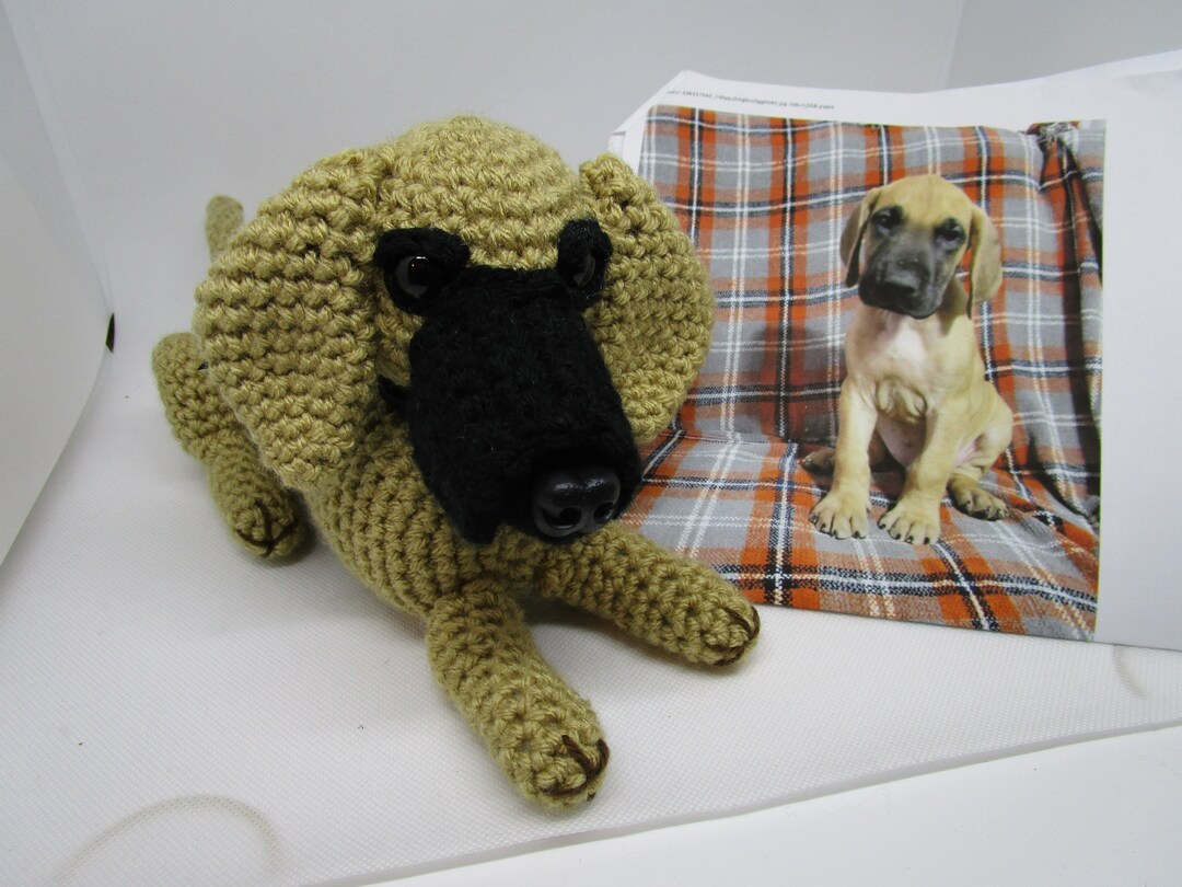 Crochet Fawn Great Dane, Custom Dog, Custom Crochet Dane, Pet