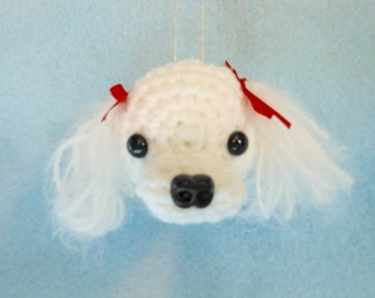 Poodle Dog Ornament, White Poodle, Poodle Ornament, Holidays, Christmas Ornie, Christmas Tree Ornament, Crochet Dog Ornament, Poodle Lover