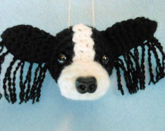 Papillon Dog Ornament, Christmas Ornament, Christmas Tree, Holidays, Crochet Dog Ornament, Papillon Ornament, Dog Ornament, Home Decor