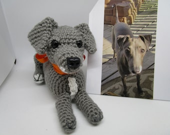 Perro galgo italiano de ganchillo personalizado, monumento conmemorativo para mascotas