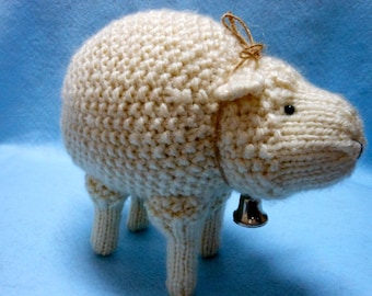 Hand Knitted Sheep in Cream Color Bulky Yarn, Stuffed Animal, Woolly, Lamb, Farm Animal, Home Decor, Stuffed Sheep, Farmhouse Decor
