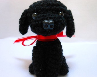 Crochet Black Labrador, Amigurumi Stuffed Dog, Lab Lover Gift