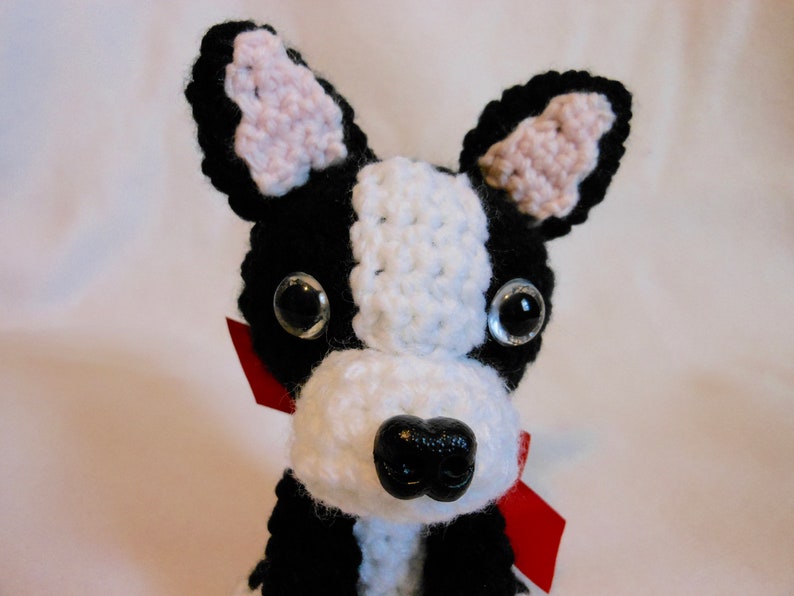 Boston Terrier Crochet Dog Amigurumi ,Dog Lover, Canine, Stuffed Dog, Boston Terrier Lover, Crochet Dog image 4