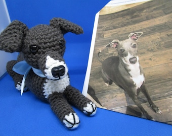 Custom Crochet Italian Greyhound, Custom Dog, Custom Greyhound, Italian Greyhound, Stuffed Dog, Pet Memorial, Dog Memorial, Pet Remembrance