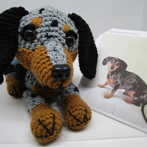 Custom Dapple Dachshund, Custom Crochet Dog, Dachshund, Crochet Dachshund, Wiener Dog, Dapple Dachshund, Crochet Dog, Dachshund, Custom Dog
