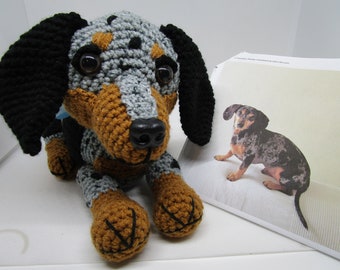 Custom Dapple Dachshund, Custom Crochet Dog, Dachshund, Crochet Dachshund, Wiener Dog, Dapple Dachshund, Crochet Dog, Dachshund, Custom Dog