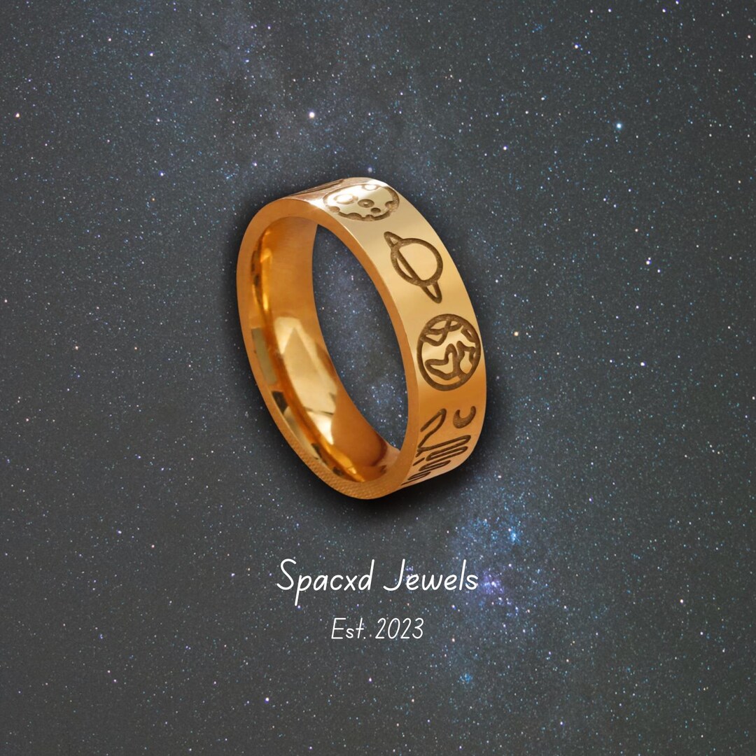 Mens Womens Solar System Ring | Stainless Steel Space Jewelry | Unisex ...