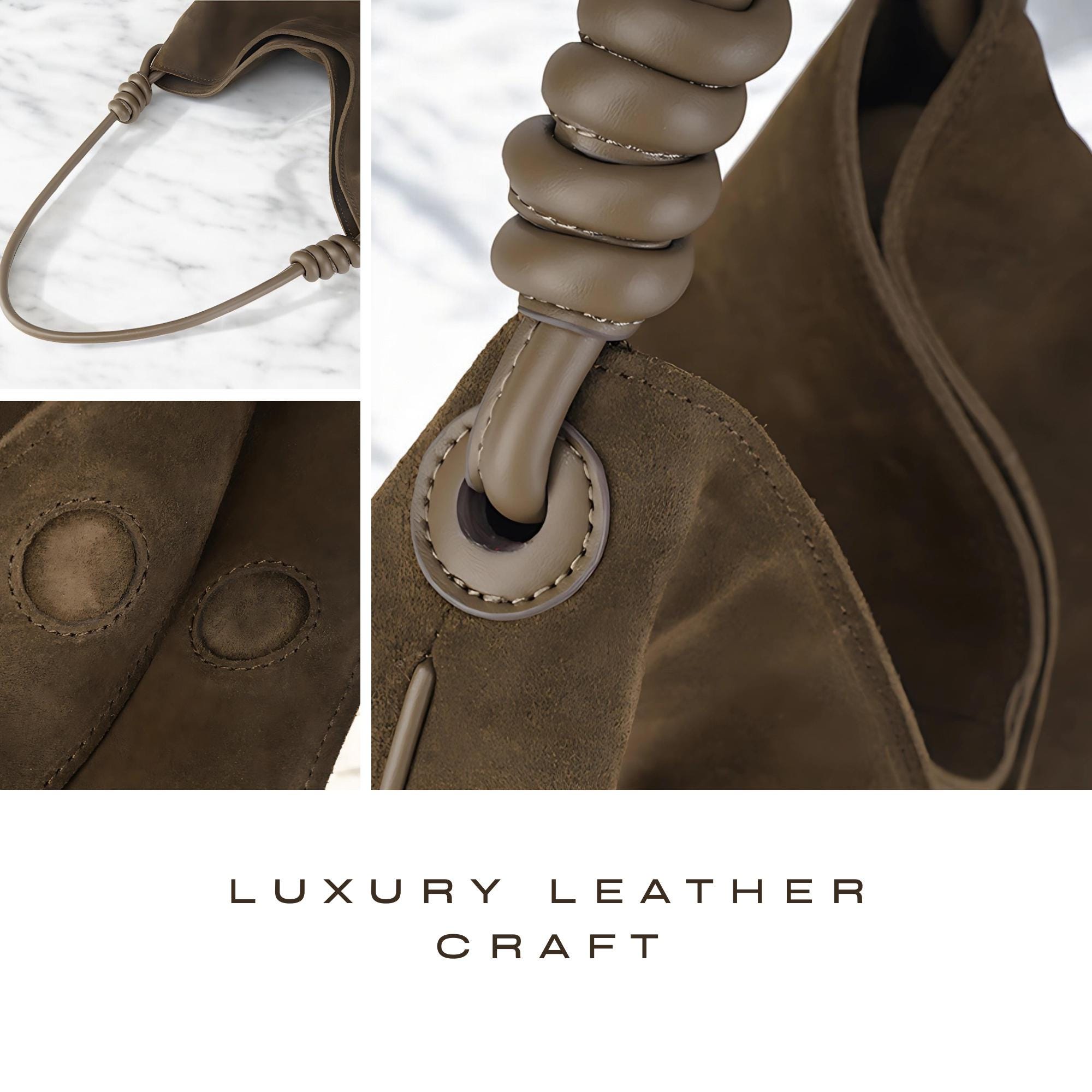 Large Suede Leather Tote Bag, Women's Crossbody Shoulder Handbag