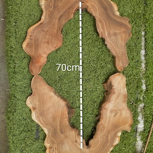 Fatias de madeira de teca (conjunto de 2): decoração rústica faça você mesmo, materiais de arte em resina