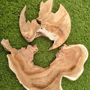 Reclaimed Teakwood Clock Blank (2 pcs): DIY Woodworking & Resin Art