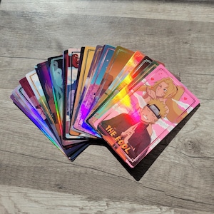 Anime themed tarot cards, holographic, Naruto, 22 majors