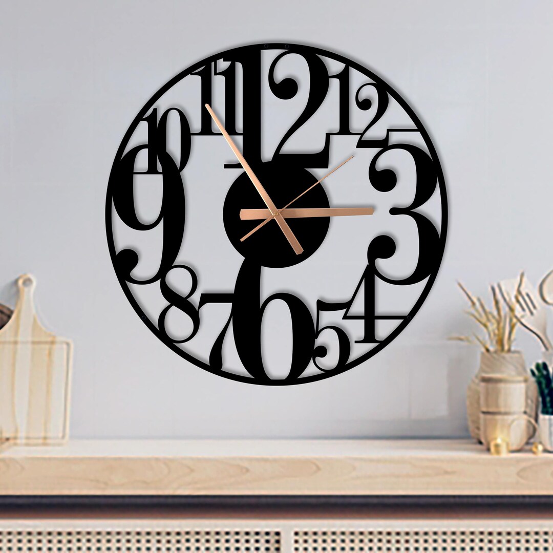 Extra Large Modern Metal Wall Clock, Silent Home Decor, Unique Clock ...