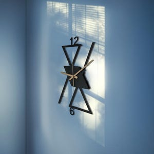 Triangle Design Metal Wall Clock: Modern Silent Home Decor