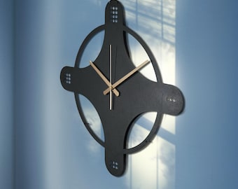 Large Compass Wall Clock: Handmade Silent Metal Clock
