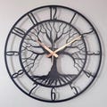 Artistic Tree of Life Metal Wall Clock: Silent, Non-Ticking
