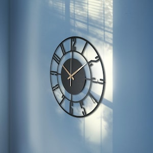 Basic Design Large Wall Clock, Handmade Metal Wall Clock, Unique Circle Wall Clock, Silent Metal Clock,Regular Numerals Wall Clock,Home Gift