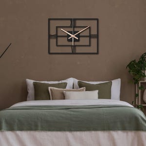 Rounded Rectangle Clock Rectangle Line Large Wall Clock,handmade Metal Wall Clock, Unique ...