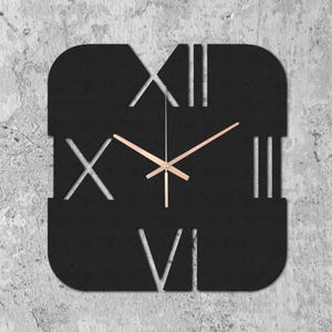Square Line Large Wall Clock,Handmade Metal Wall Clock, Unique Circle Wall Clock, Silent Metal Clocks,Roman Numerals Wall Clock,Home Gift