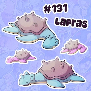 Schlafende Lapras Glänzender Vinylaufkleber 2 Sorten PLUS glänzende Versionen, Videospiel Inspiriert Wasser Monster