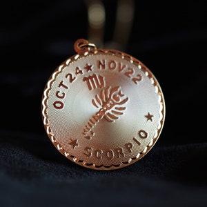 Genuine Vintage Collectible 1960’s Gold Filled Star Sign Scorpio Zodiac Medallion Pendant Necklace