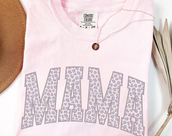 Pastel Leopard Mama Shirt, Mama T-shirt, Leopard Print Tee, Mom Shirt, Mom Life Sweatshirt, New Mom Shirt, Retro Mama Tshirt, New Mom Gift