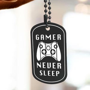 Personalisierter Gamer Schlüsselanhänger: Black Metal Anhänger mit Gravur