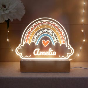 Dreamy Rainbow Glow: Personalized Night Light for Baby&#39;s Nursery