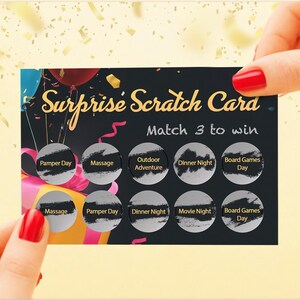 Carte-cadeau d'anniversaire personnalisée à gratter Pour révéler un cadeau pour les anniversaires et toutes les occasions, révélez un ticket pour une surprise d'anniversaire